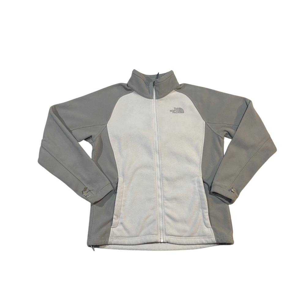 The North Face Womens Gray Colorblock Full Zip Fleece Jacket Size M